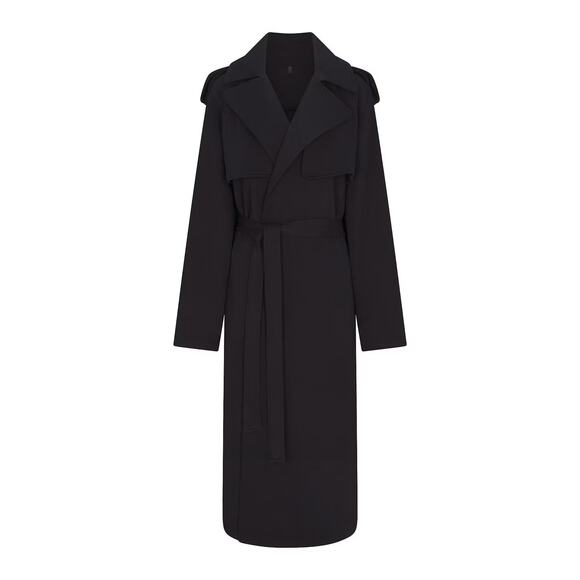 NWT SKIMS BOYFRIEND FLEECE OVERSIZED TRENCH COAT IN ONYX SIZE LARGE - Picture 5 of 9